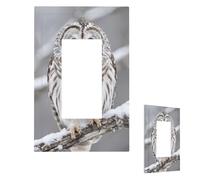 Curious Barred Owl Closeup Wall Plate Cover Modern Decorative 1 Gang Light Switch Cover Unbreakable Receptacle Outlet Covers For Living Room Bedroom Home Decor 1 Gang