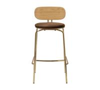 Curious Barstool Teddy Brown/ Brass