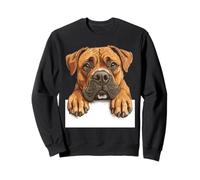 Curious Boxer Dog Peeking Pet Canine Illustration Sweatshirt