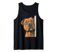Curious Boxer Dog Peeking Pet Lover Tank Top