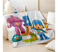 Curious Boy and Animal Friends Cartoon Blanket, Super Soft Flannel Blanket for Kids, Cozy Blanket for Bed, Couch, and Travel (01,130 x 100 cm)