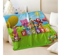 Curious Boy and Animal Friends Cartoon Blanket, Super Soft Flannel Blanket for Kids, Cozy Blanket for Bed, Couch, and Travel (03,130 x 100 cm)