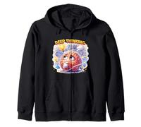 Curious Brain Deep Thinking Humor Zip Hoodie