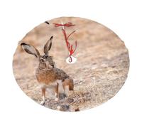 Curious Bunny Rabbit Print Christmas Tree Skirt For Christmas, New Year Halloween Celebrations