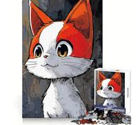 Curious Calico Cat 1000 Piece Jigsaw Puzzles for Teenagers Jigsaw Memory Build True Detail Playful Challenge (38x26cm)