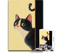 Curious Cat And Tail Puzzle for Adults 1000 Pieces Focus Building Educational Activity for Festive Occasions Size 38x52cm