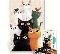 Curious Cat Crew 1000 Piece Jigsaws for Teenagers Puzzle Logic Game Tight Edge Hard Challenge Night Fun (38x52cm)