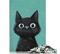 Curious Cat Eyes Puzzles for Adults 500 Piece Wooden Puzzle Adult Jigsaw Puzzle Puzzles for Adults Teens 500pcs (52x38cm)