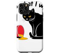 Curious Cat Silhouette With Spilled Paint Bucket Humor Case for iPhone 11 Pro