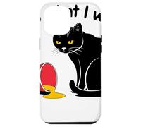 Curious Cat Silhouette With Spilled Paint Bucket Humor Case for iPhone 12 Pro Max