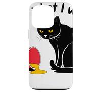 Curious Cat Silhouette With Spilled Paint Bucket Humor Case for iPhone 13 Pro