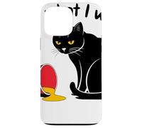 Curious Cat Silhouette With Spilled Paint Bucket Humor Case for iPhone 13 Pro Max