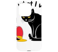 Curious Cat Silhouette With Spilled Paint Bucket Humor Case for iPhone 15 Pro