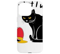Curious Cat Silhouette With Spilled Paint Bucket Humor Case for iPhone 15 Pro Max