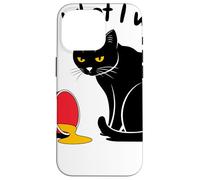 Curious Cat Silhouette With Spilled Paint Bucket Humor Case for iPhone 16 Pro