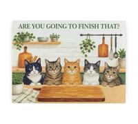 Curious Cats Glass Worktop Protector - Large Textured Kitchen Cutting Board Cat Gifts 39cm x 28.5cm (15" x 11")