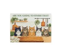 Curious Cats Glass Worktop Saver - Small Smooth Kitchen Chopping Board with Non-Slip Feet 28.5cm x 20cm (11" x 8")