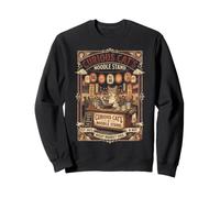 Curious Cat's Noodle Stand Night Market Cat Ramen Design Sweatshirt