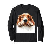 Curious Cocker Spaniel Dog Peeking Puppy Long Sleeve T-Shirt