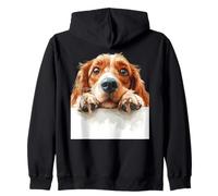 Curious Cocker Spaniel Dog Peeking Puppy Zip Hoodie