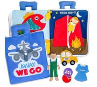 Curious Columbus Quiet Book Age 3+. Away We Go Activity Busy Book - Montessori Toy for Toddlers, Educational Toy for Early Learning, Toddler Airplane Travel Essentials and Toys