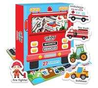 Curious Columbus Vehicles Fridge Magnets for Toddlers 1-3, Babies and Kids