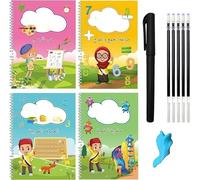 Curious Crafts 4Pcs ARABIC Magic Practice Copybook,Magic Calligraphy That Can Be Reused Handwriting Copybook (ARABIC)