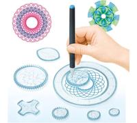 CURIOUS CRAFTS Spirograph & Spin Art Kit: 26-Piece Multifunctional Geometric Drawing Set for Kids - Spiral Art Ruler and Magical Early Education Gift