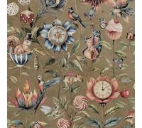 Curious Creatures Eclectic Hand-Drawn Style Animals and Objects Wallpaper Perfect for Restrooms, Feature Walls, Hallways in Gold Holden 13920