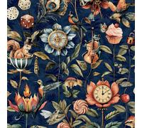 Curious Creatures Wallpaper Navy Blue World Of Wallpaper 50472