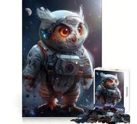 Curious Cute Owl Astronaut Jigsaw Puzzles 1000 Piece for Teenagers Logic Game Sharp Edge Hard Challenge Game Night (38x52cm)