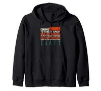 Curious Enough To Take It Apart Funny DIY Repair Humor Men Zip Hoodie