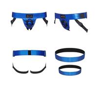 Curious Faux Leather Harness - Adjustable Strap-On Harness with Double Silicone Rings, Comfortable Fit XS-XXL, Versatile Belts & Handcuff Option - Timeless Design in Bronze & Metallic Colors