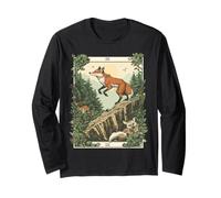 Curious Fox as The Fool Tarot Card Forest Adventure Long Sleeve T-Shirt