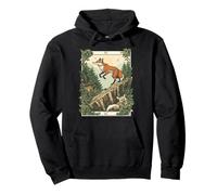 Curious Fox as The Fool Tarot Card Forest Adventure Pullover Hoodie