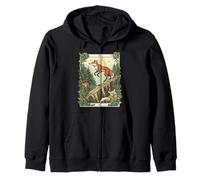 Curious Fox as The Fool Tarot Card Forest Adventure Zip Hoodie