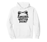 Curious Frog Whatcha Doin Funny Amphibian Pullover Hoodie