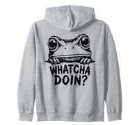 Curious Frog Whatcha Doin Funny Amphibian Zip Hoodie