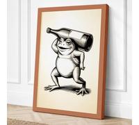 Curious Frog with Spyglass Canvas Wall Art Print 24x16 Inch