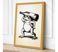 Curious Frog with Spyglass Canvas Wall Art Print 30x20 Inch