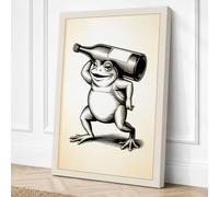Curious Frog with Spyglass Canvas Wall Art Print 36x24 Inch