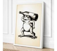 Curious Frog with Spyglass Canvas Wall Art Print 36x24 Inch