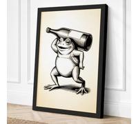 Curious Frog with Spyglass Canvas Wall Art Print 36x24 Inch