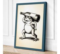 Curious Frog with Spyglass Canvas Wall Art Print 36x24 Inch