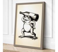 Curious Frog with Spyglass Canvas Wall Art Print 36x24 Inch