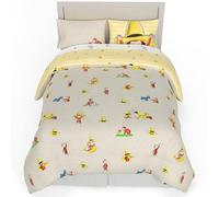 Curious George Bedding Set, Full Size 7 Piece Set Kids Super Soft Cozy Reversible Comforter and Sheet Set with Sham, (100% Officially Licensed Product) by Franco