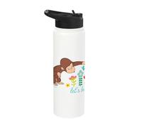 Curious George Lets Be Curious Spring Flowers Stainless Steel Insulated Water Bottle