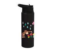 Curious George Rainbows and Flowers Spring Fun Stainless Steel Insulated Water Bottle