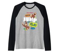 Curious George Run Jump Play Repeat Raglan Baseball Tee