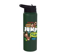 Curious George Run Jump Play Repeat Stainless Steel Insulated Water Bottle
